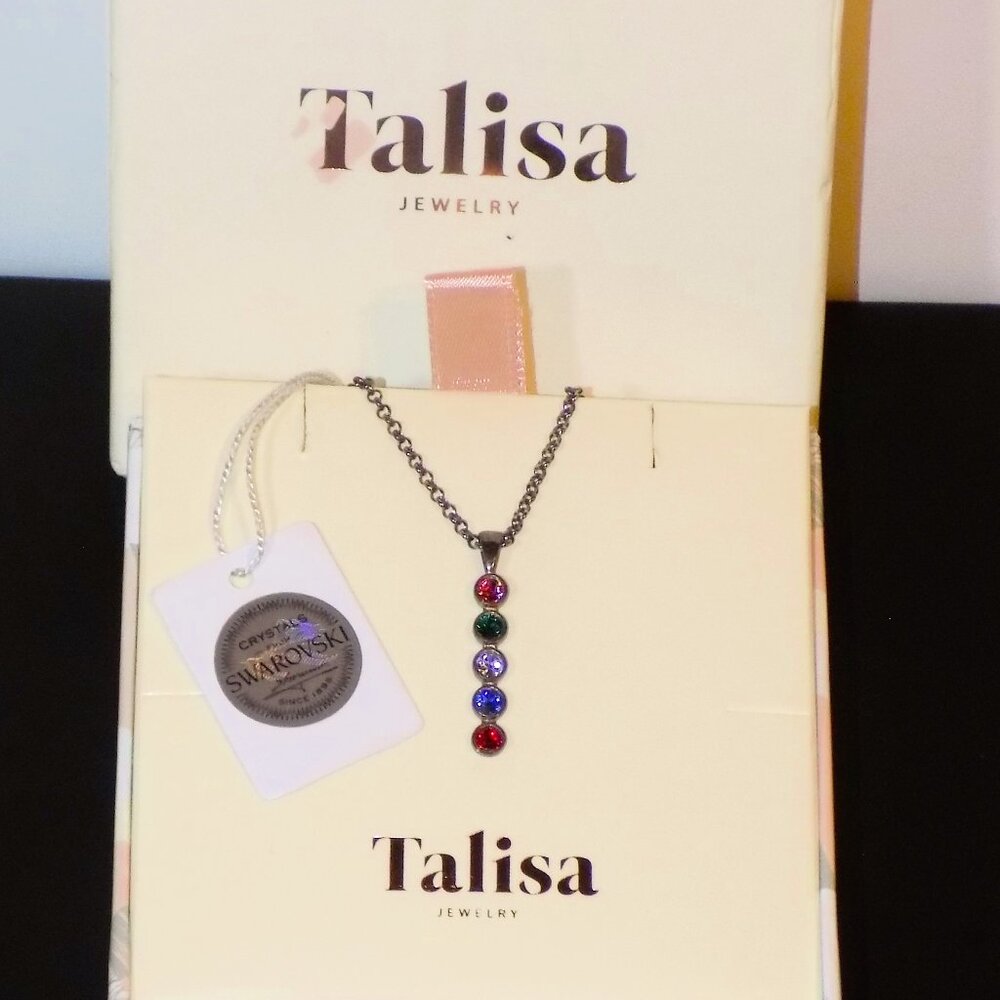 IOB Talisa 925 Sterling Silver Swarovski Crystals Pendant Necklace